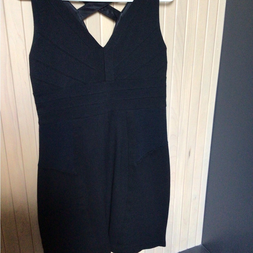 Express Black Sheath V-Neck Cocktail Dress